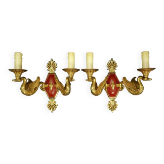 Pair of Empire style swan sconces from Petitot