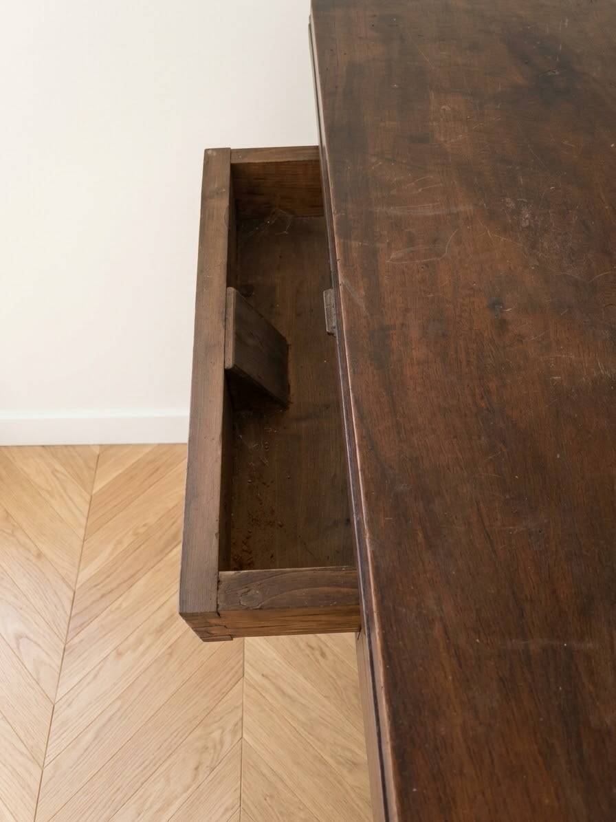 Table ronde convertible demi-lune en bois massif