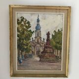 Tableau huile sur carton  signé C.Quillet