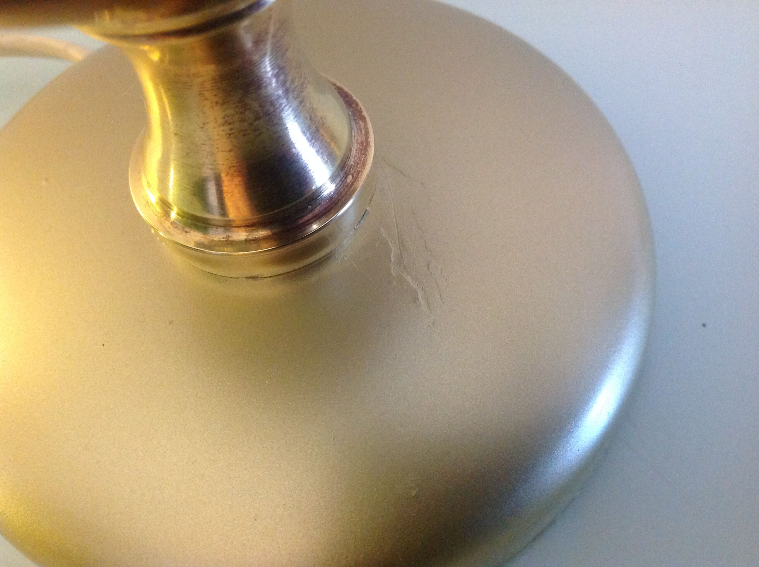 Pair of bubbled glass globe bedside lamps / vintage 60s-70s