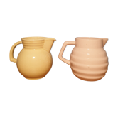 Duo of pastel pitchers