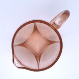 Carafe arrondie Vintage en verre rose