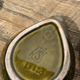 Duo of leaf and avocado slip in green ceramic - Portugal - vintage cup