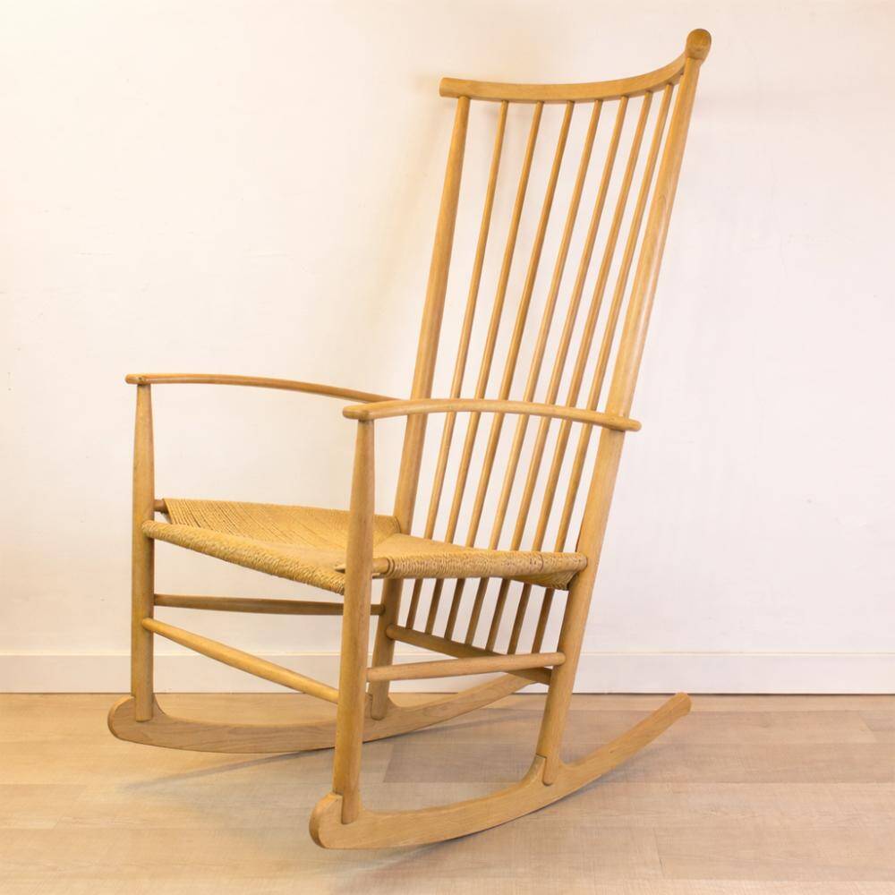 Vintage Hans Wegner Style Rocking Chair, 1960s