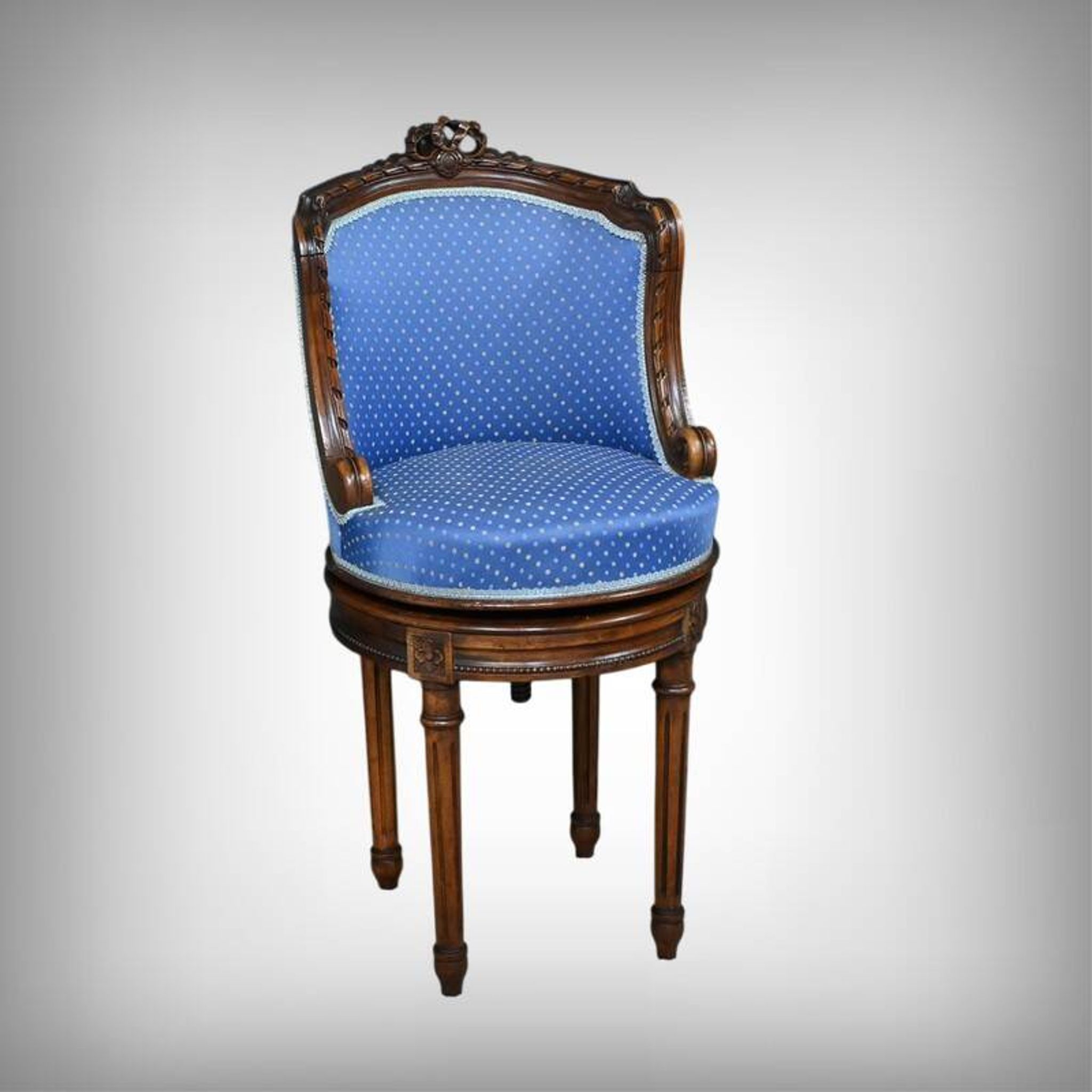 Louis XVI Style Beech Swivel Harpist Chair – Early 20th Century