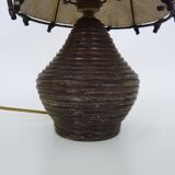 Bedside lamp, table lamp in rattan, bamboo Louis Sognot. 50s