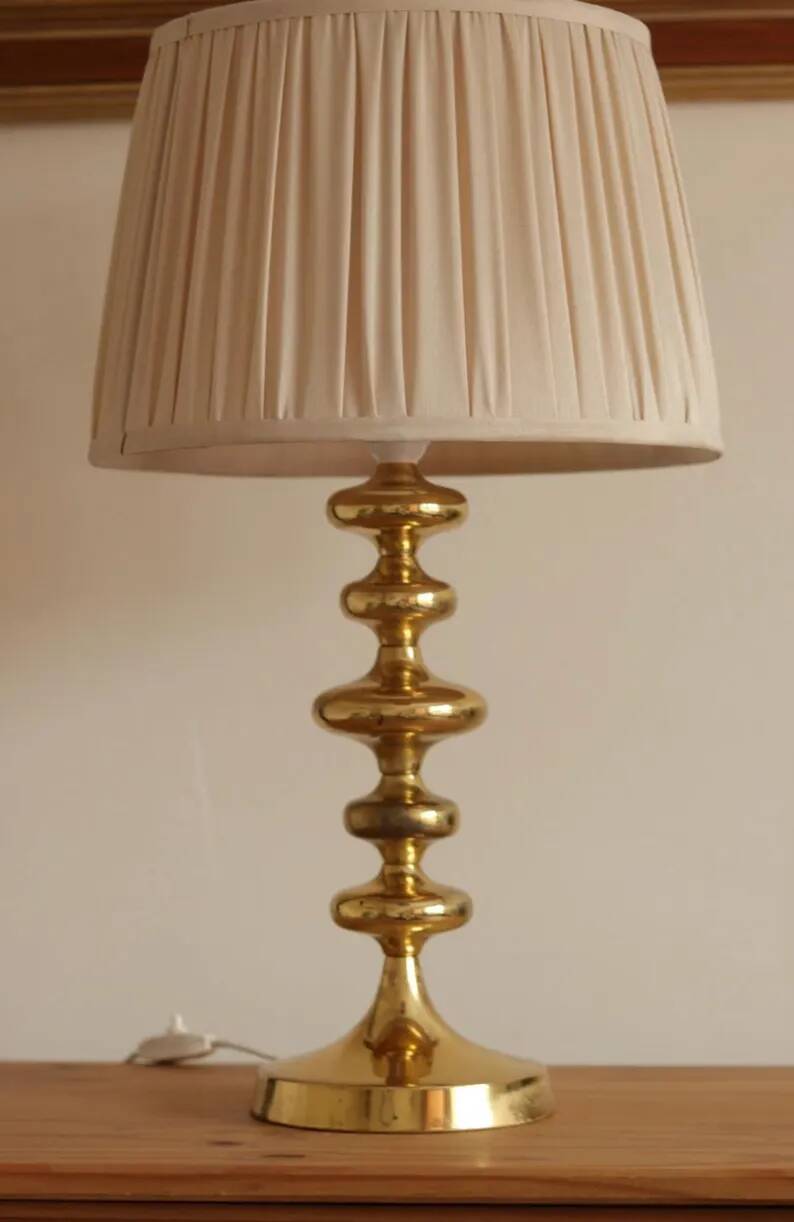 Pair of Swedish Coil Table Lamps