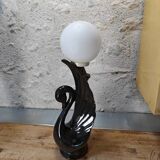 Swan lamp with vintage globe