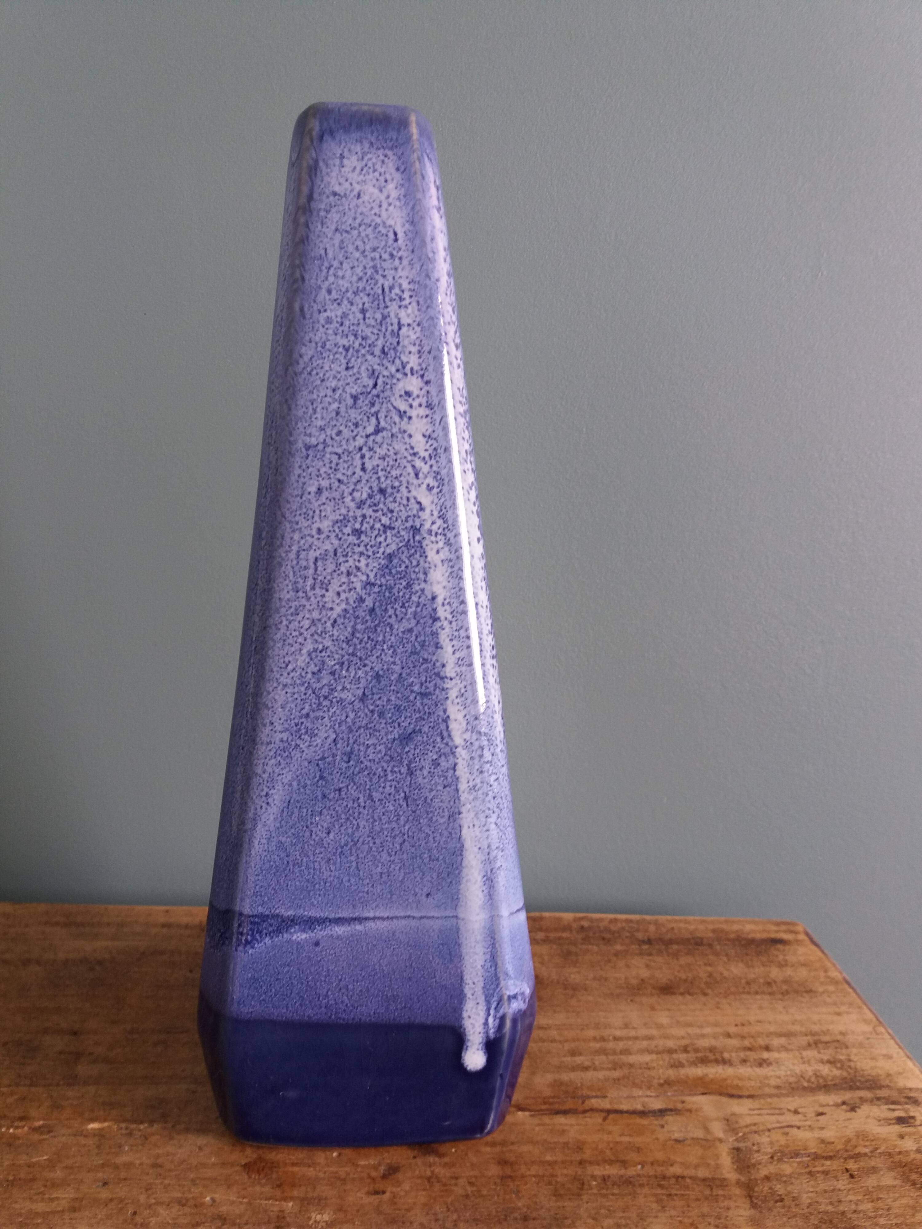 Geometric speckled glazed ceramic vase
