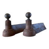 Pair of old vintage steel andirons