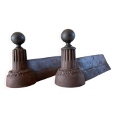 Pair of old vintage steel andirons