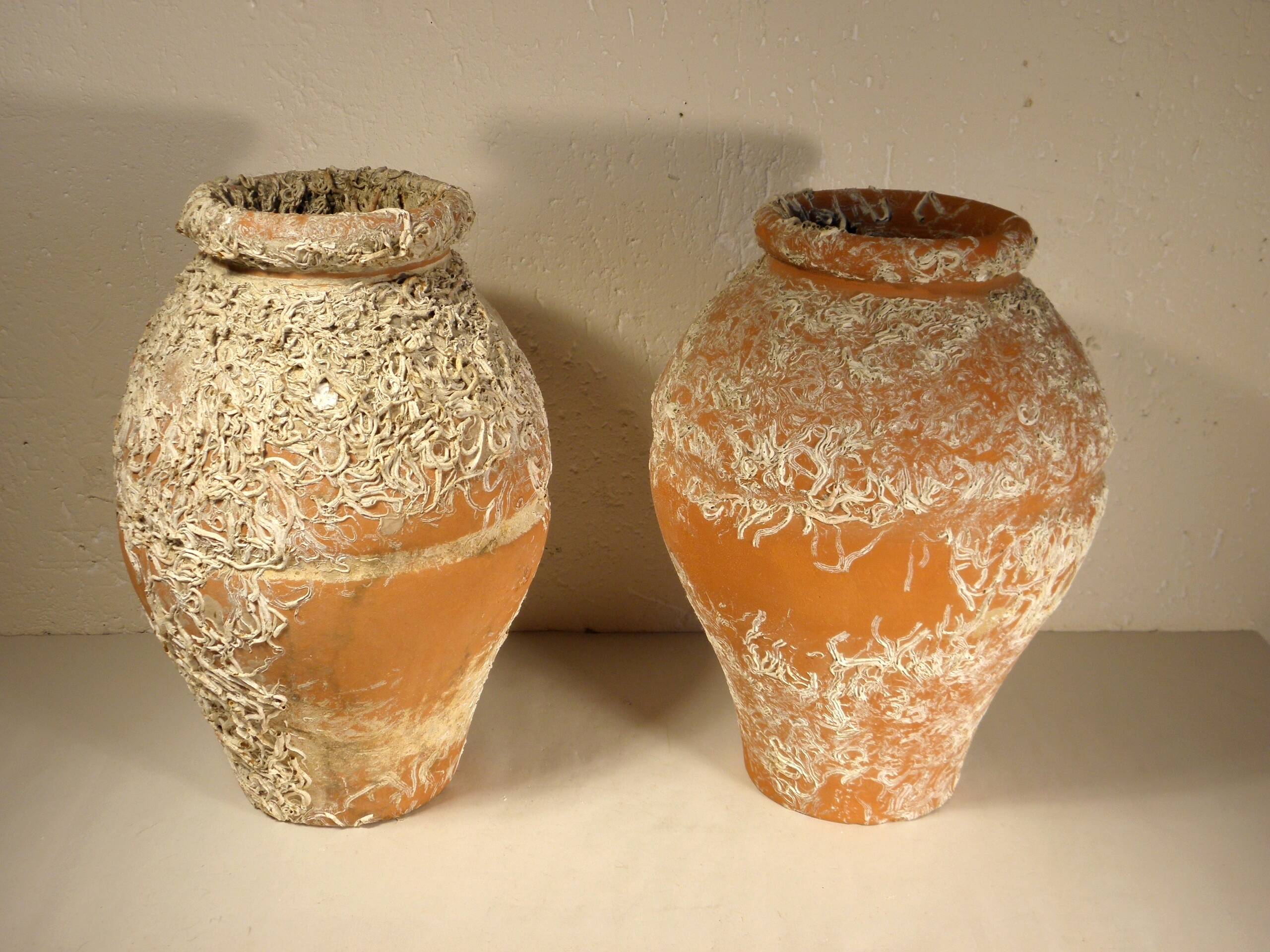 Two ceramic takotsubo pots - Japan