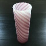Two-tone pink glass vase