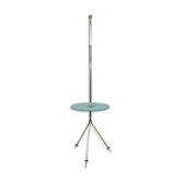 Lampadaire tripode en laiton et verre