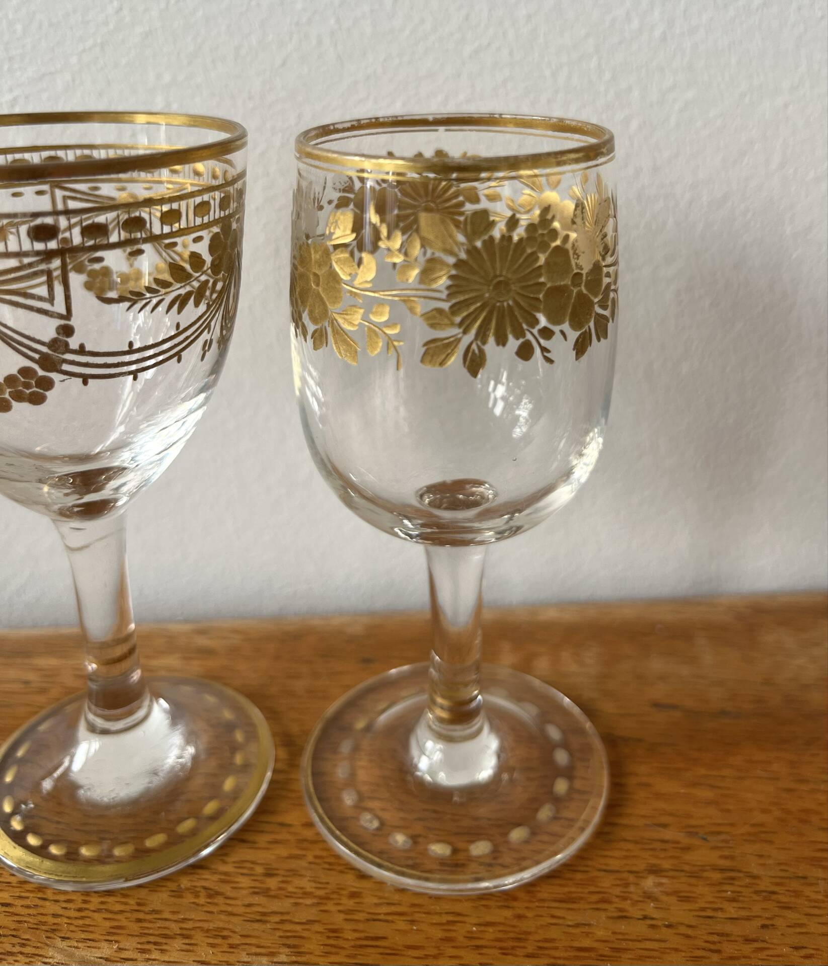 Pair of Napoleon III liqueur glasses