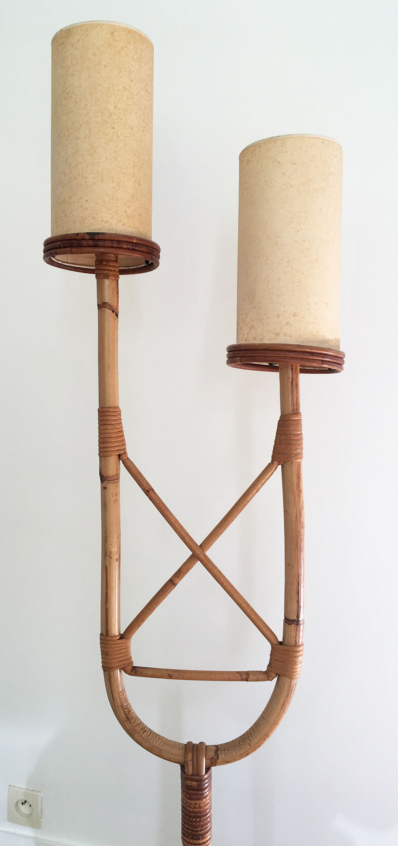 Vintage rattan lamppost