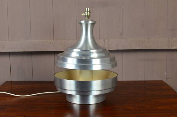 Pied de lampe en aluminium brossé, 1970
