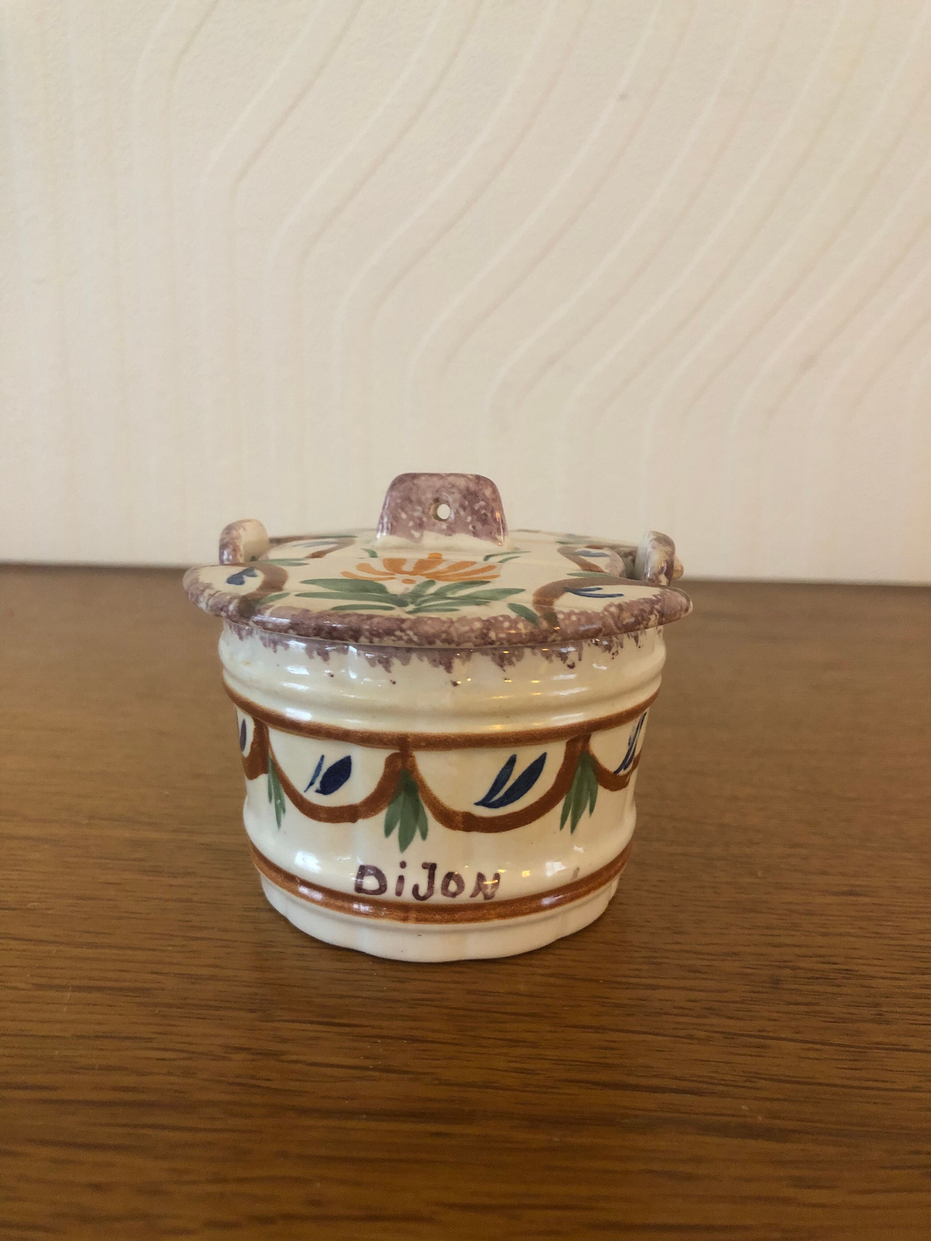 Old earthenware mustard maker grey poupon dijon