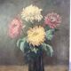 Old Painting Oil on Canvas Late 19th Century – Still Life with Chrysanthemums