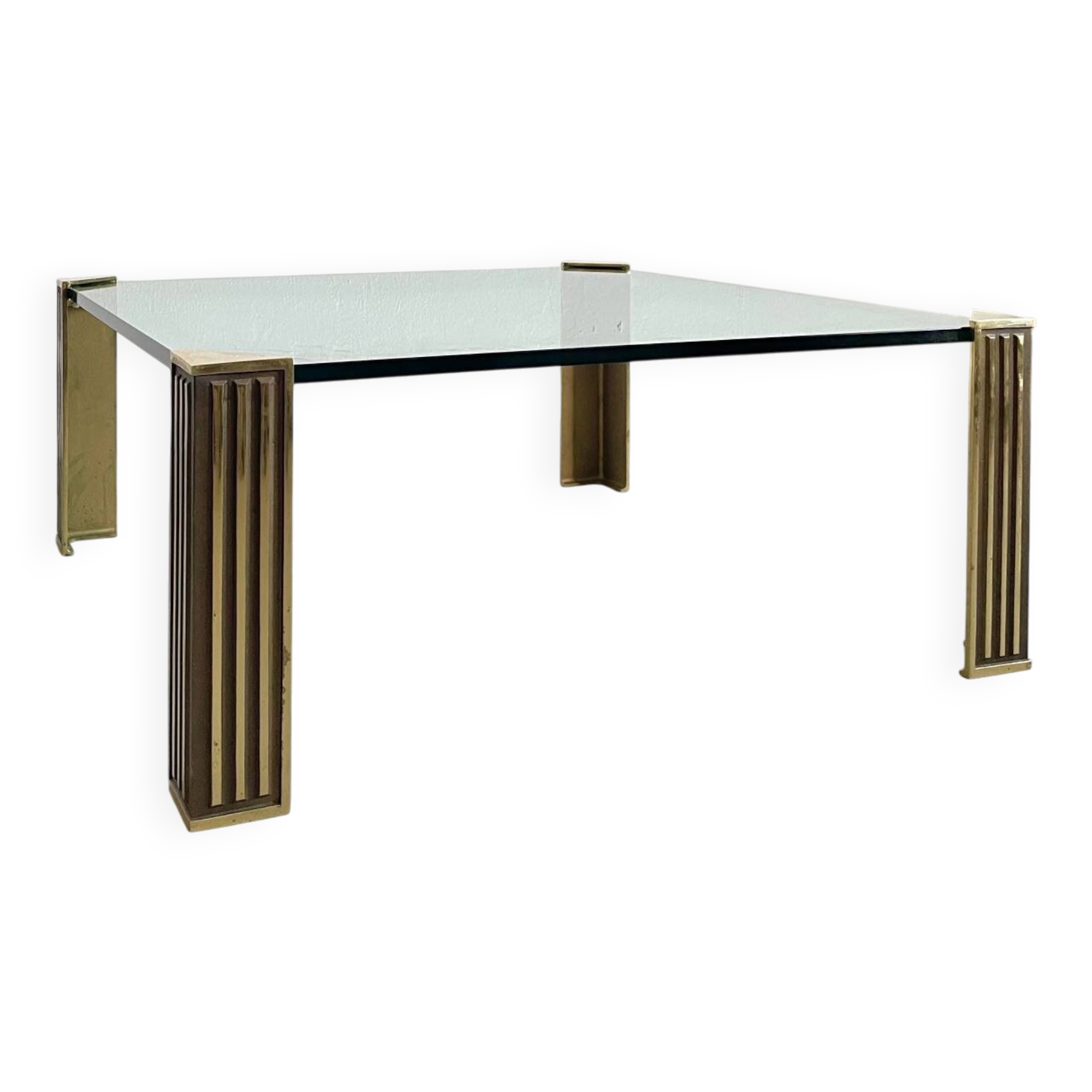 Vintage 1970s Peter Ghyzcy Brass Coffee Table