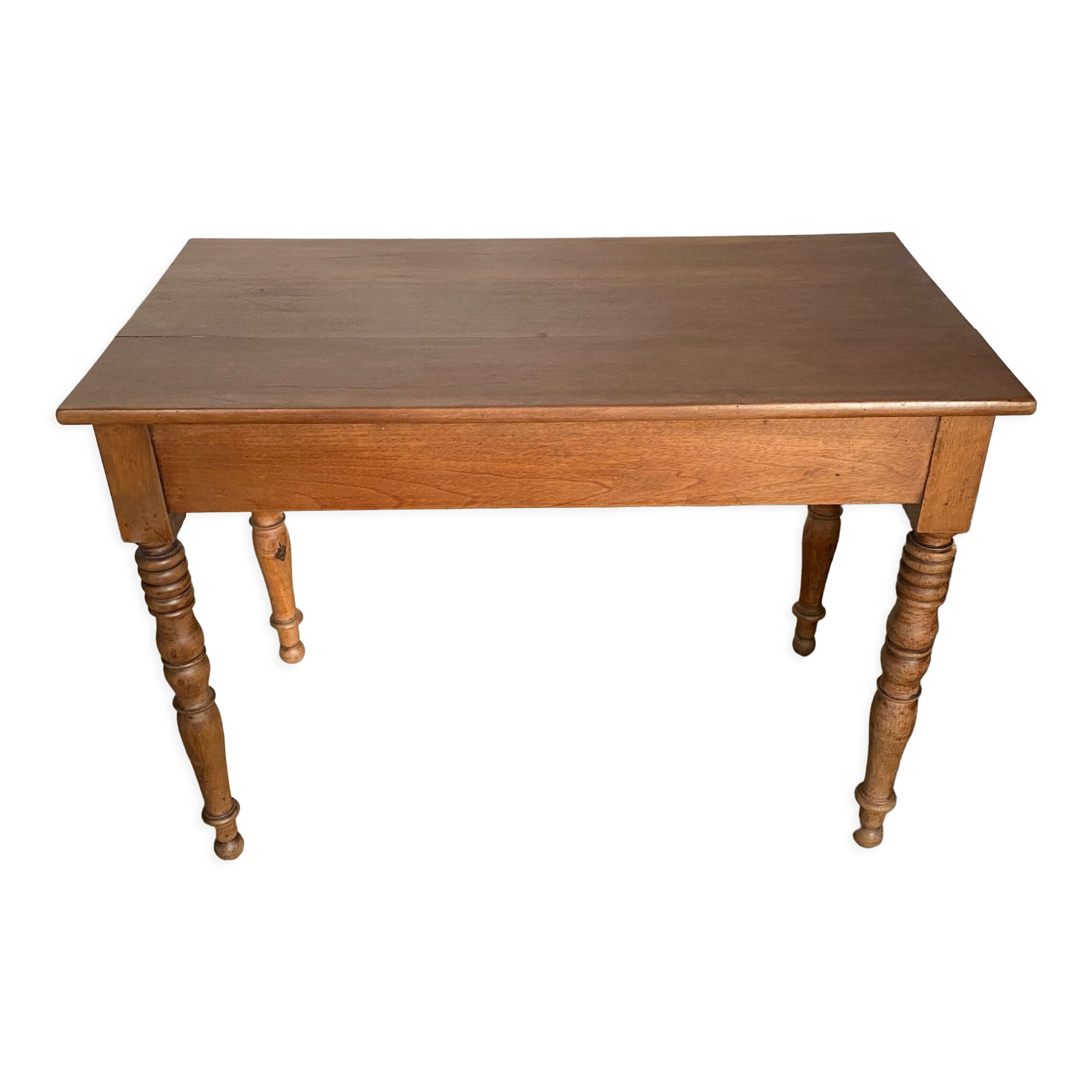 Solid wood desk table turned legs 100x52cm