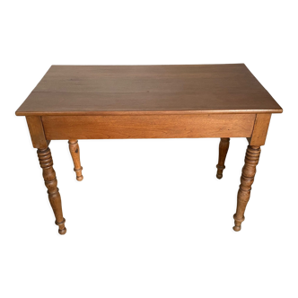 Solid wood desk table turned legs 100x52cm
