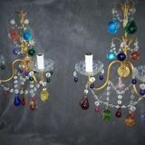 Set wall lamps of murano decor fruit cluster