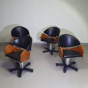 4 chaises de barbier italiennes des années 80, réglables en hauteur