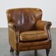 Cognac-colored subtle armchair