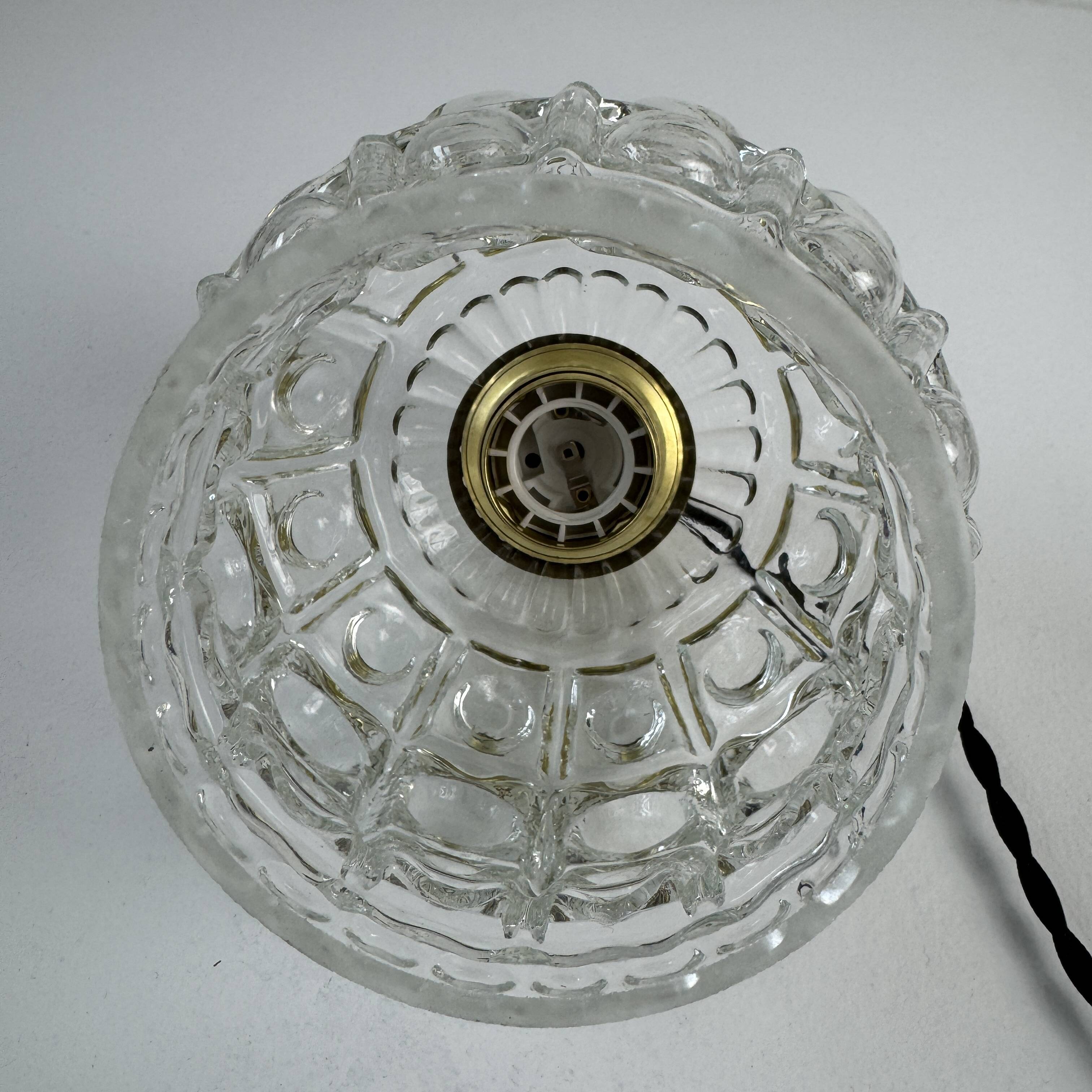 LOT OF 3 OLD VINTAGE BUBBLE GLASS HANGER LIGHTS