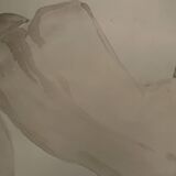 Tableau signé aquarelle monochrome portrait de femme de dos « courbes »