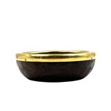 Mid-century brass and wood bowl, Italy 1970s