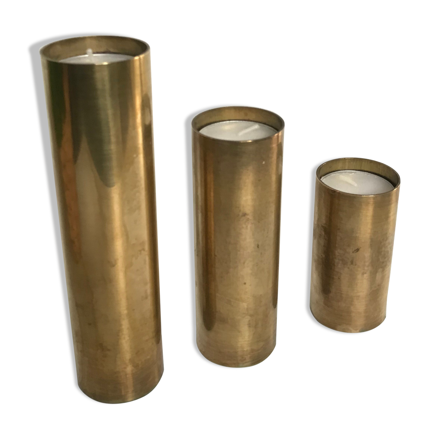 Scandinavian brass candle holders circa 1950
