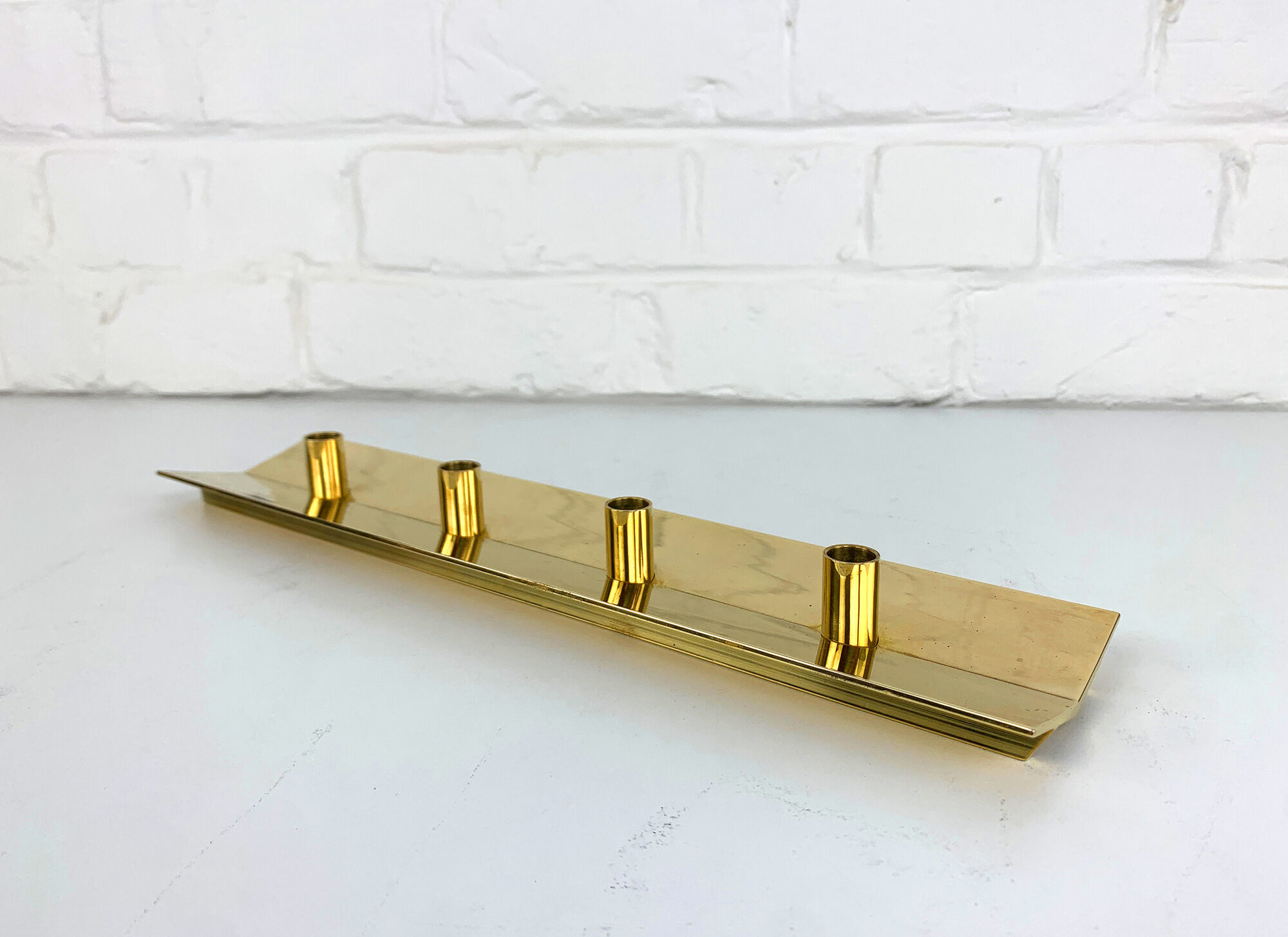 Scandinavian brass candle holder, vintage, Pierre Forsell for Skultuna, 1960