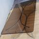70's glass and chrome metal coffee table