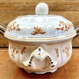 Old Longchamp vegetable soup tureen with Moustiers Olerys decor 2