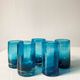 Lot de cinq verres bleus