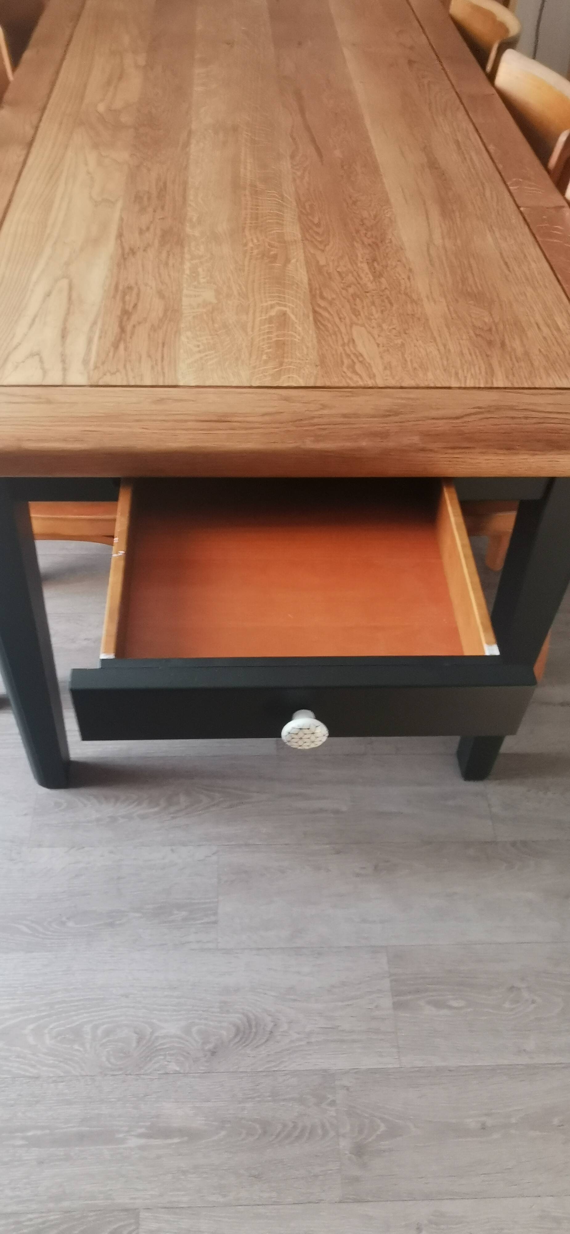 Solid oak farm table