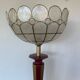 ▪️Lampe Vintage Le Dauphin Céramique Bordeau Et Or Et Abat Jour Nacre Art Deco