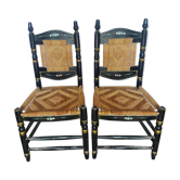 Paire de chaises mexicaines sisal tressé