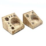 Enzo Mari, Set of 2 travertine desk organizers, Danese Italy 1970s