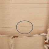 Anc Large cabin trunk in khaki canvas with a snakeskin effect, wood & brass