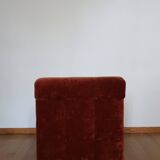 Rusty velvet low chair without arms