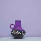 A vintage purple & bronze sheen Fatlava Walter Becht can vase