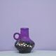 Un vase vintage Fatlava Walter Becht aux reflets violets et bronze