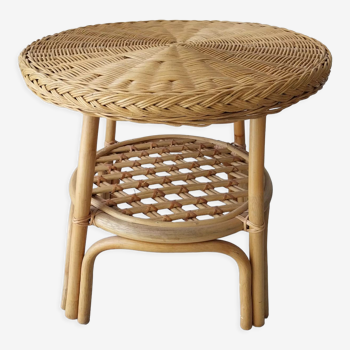 Table d'appoint en rotin et bambou