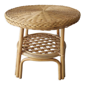 table d'appoint en rotin