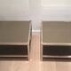 Pair of large side tables in chrome and bronze mirrors