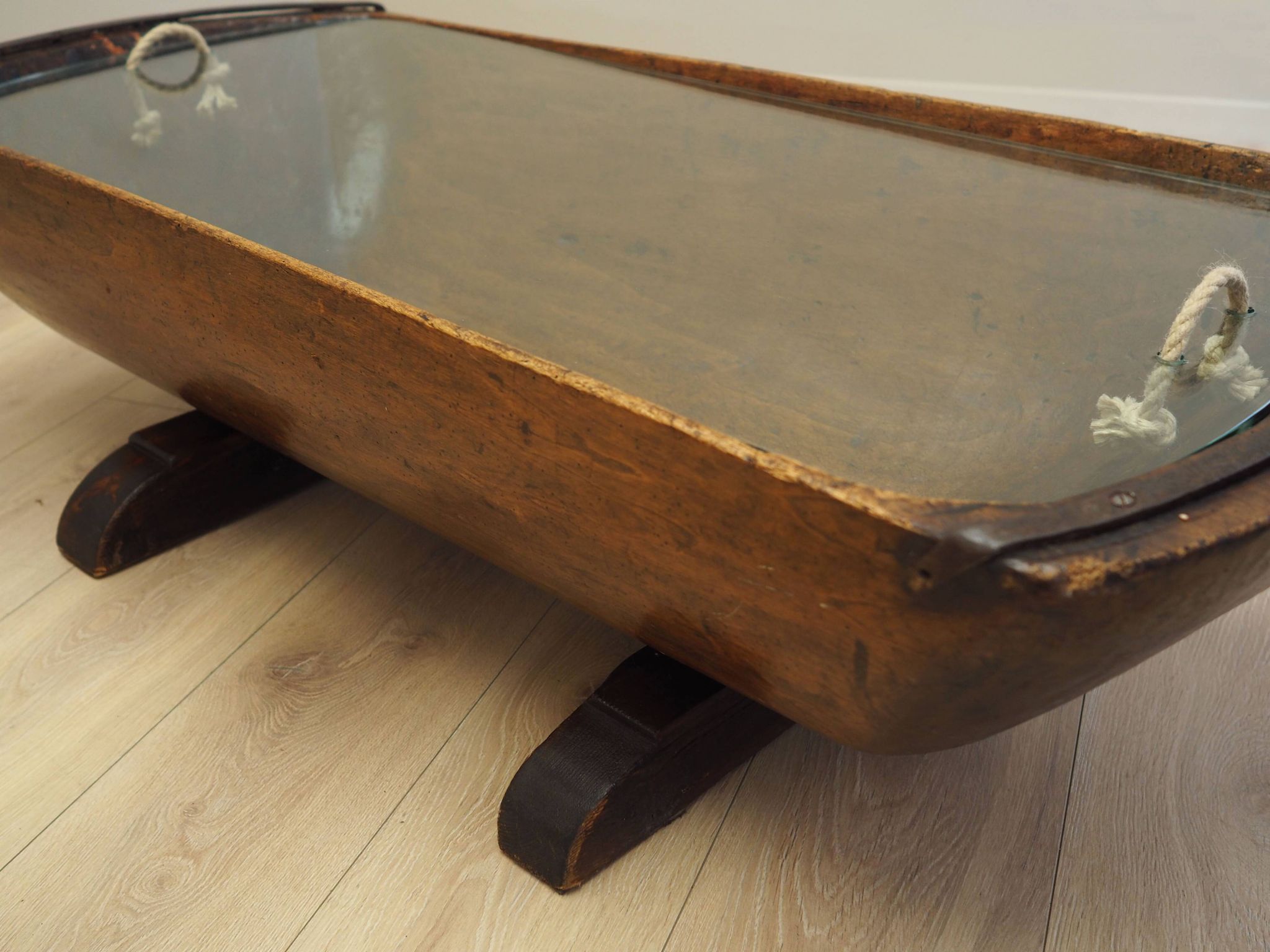 Pine coffee table, Italian design, 1960s, production: Italy