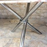 Design table Chrome vintage 70s marble and feet